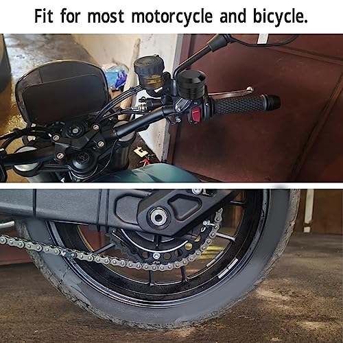 Image of Motorcycle Chain Lubricator System with Oil Reservoir Universal Fit for and Most Bikes, Metal Drip Oiler Cup with Adjustable and Extended Bracket,