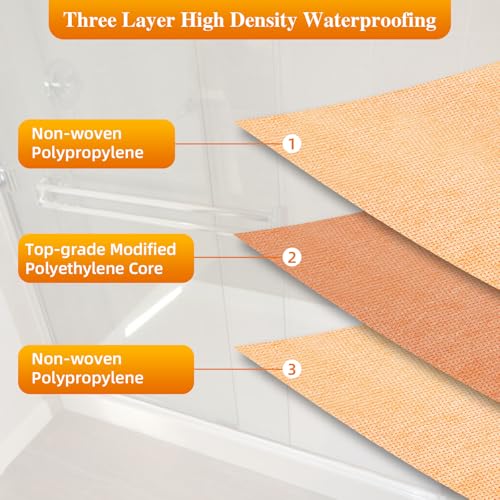 image for JIANBENKJ 120ft Waterproofing Membrane Band for Shower,Waterproof Memb