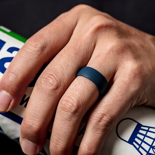 Image of ThunderFit Silicone Rings for Him and Her, Rubber Engagement Bands Unisex - 1 /4 /5 /7 /8 Variety Multipack