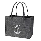 luxdag Einkaufstasche faltbar aus Filz (Größe & Motiv wählbar) - Einkaufskorb, Markttasche, Shopper mit Henkel - Tragetasche für Einkauf / Strand & Freizeit