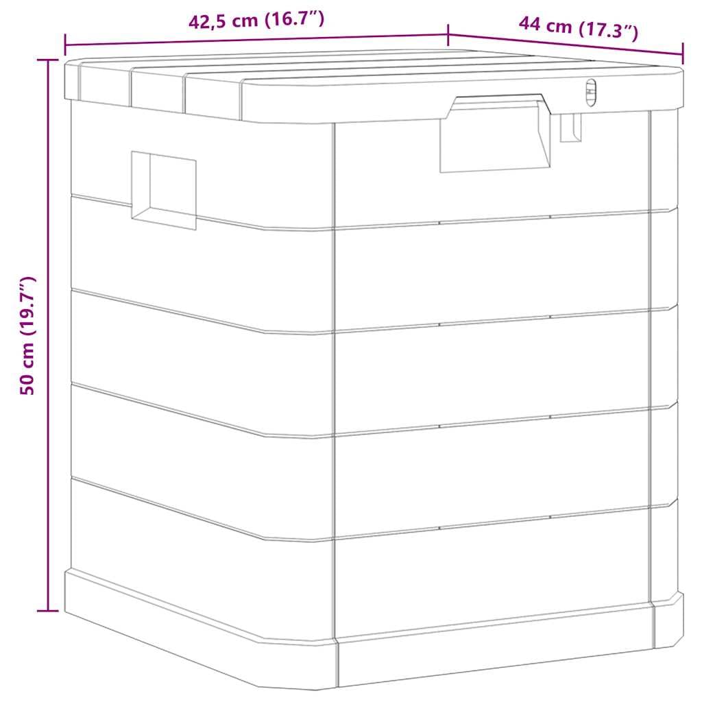 vidaXL Boîte de Rangement de Jardin, Coffre de Stockage, Outils de Jardinage, Organisateur de Terrasse Patio Arrière-Cour Extérieur, Marron