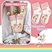 Queenshin Pink Watercolor Flowers Girls Novelty Socks Cute Silly Cartoon Funny Fashion Kids Ankle Socks 6 Pairs Birthday Gift 8-11Y Christmas Stocking Stuffers