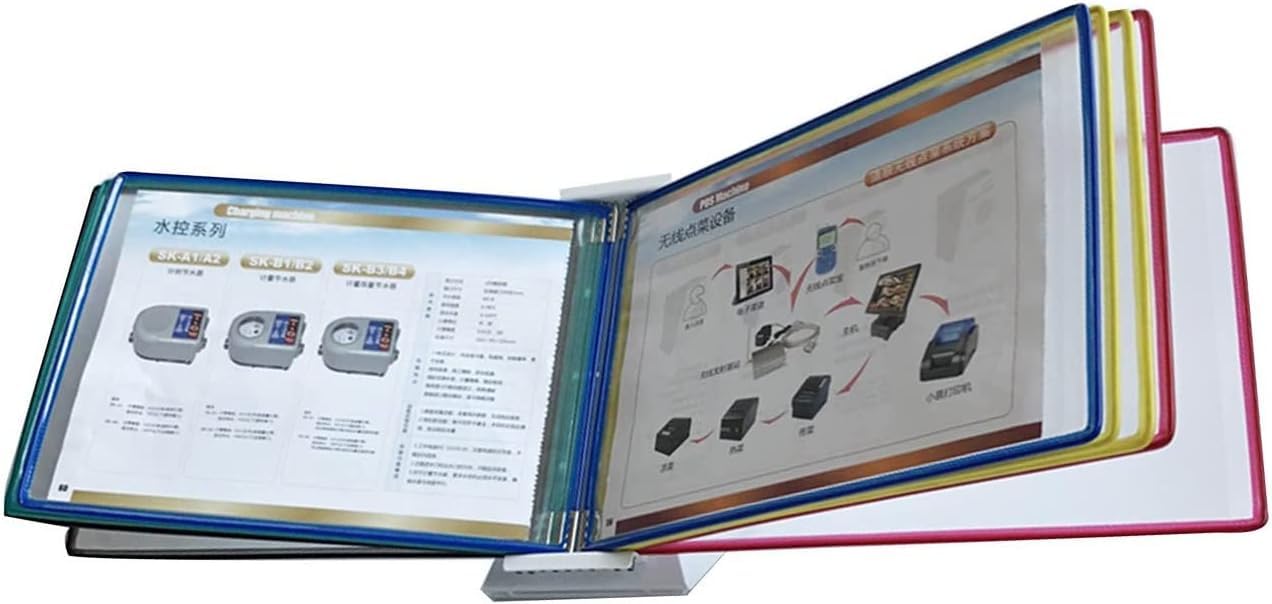 SnamicE Desktop Reference Organizer, File Organizer for Desk - Desktop Reference Organizer, Wall-Mounted Menu Display, Desk Display Unit,Multi-coloured
