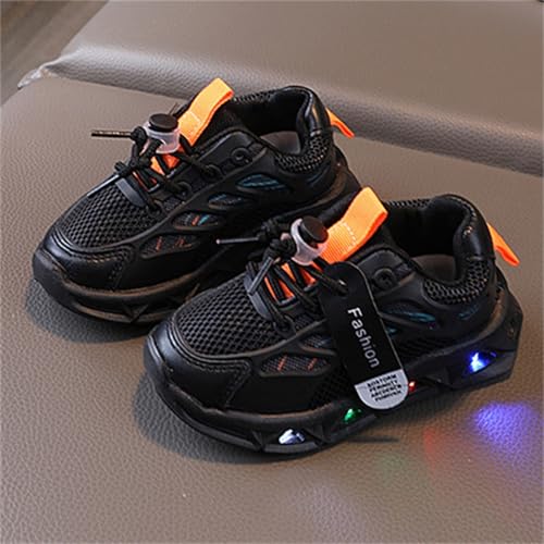 Toddler Infant Boys Girls Light Up Solid Color Chunky Sneakers Baby Kids Breathable Mesh Sport Infant 5 Shoes Girl3