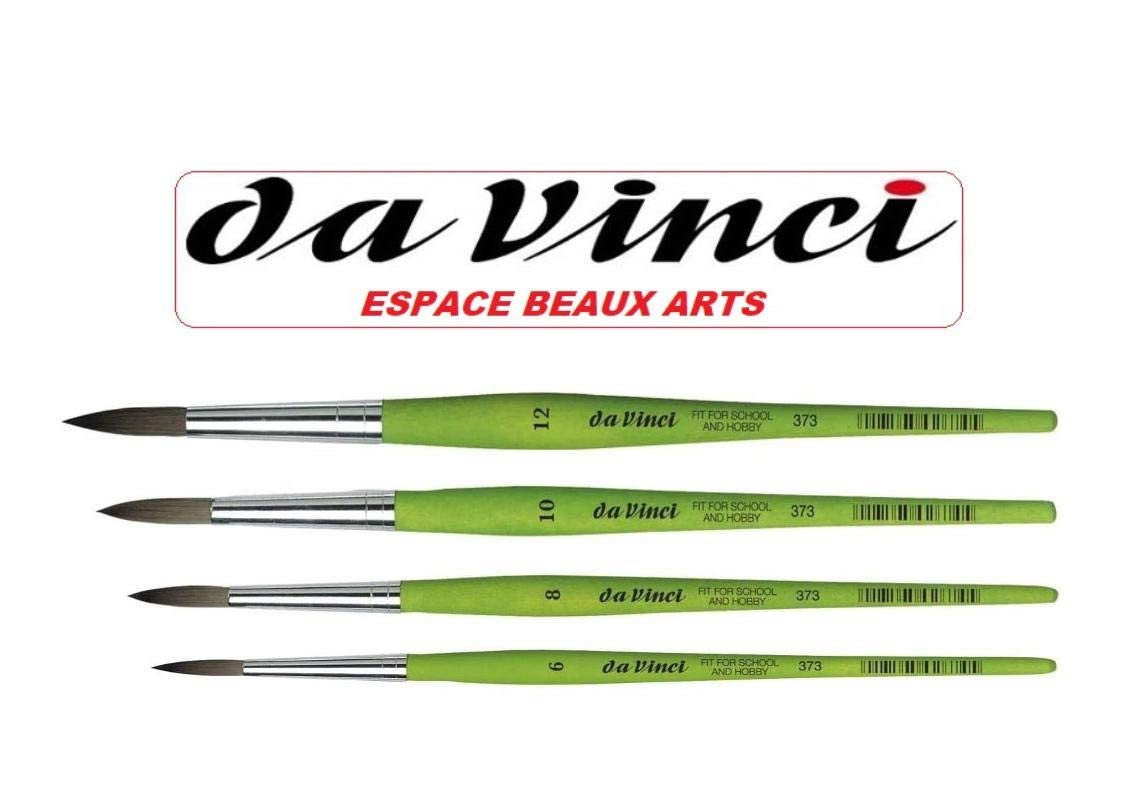 da Vinci Serie 373 Fit - Cuchillo redondo sintético con mango verde mate, tamaño 6,8,10,12