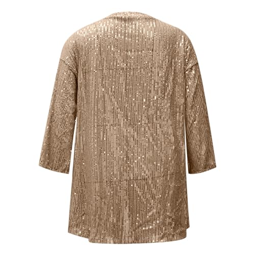 Womens 2024 Fashion Lightweight Cardigans Sequin Sparkle Long Sleeve Open Front Cardigan Party Coats Trendy Outfits2