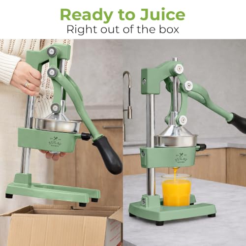 Image of Zulay Kitchen Cast Iron Juicer - Heavy Duty Manual Juicer with Detachable Strainers for Easy Cleaning, Orange Juice Press for Citrus Fruits, Perfect for Bartenders, Juice Lovers & Health Enthusiasts