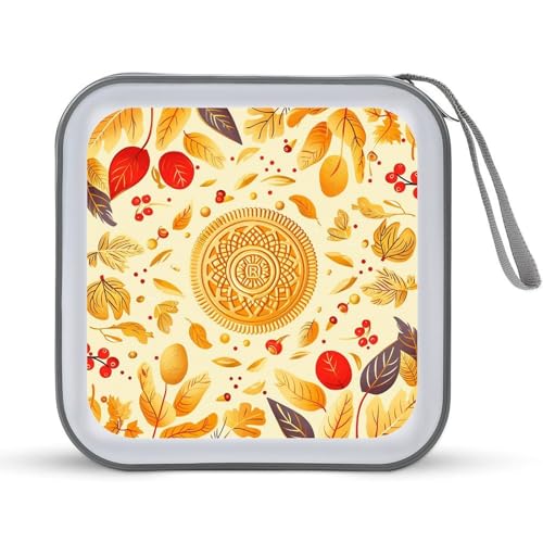 Étui CD rigide orange au motif biscuit doré avec capacité de 40 DVD