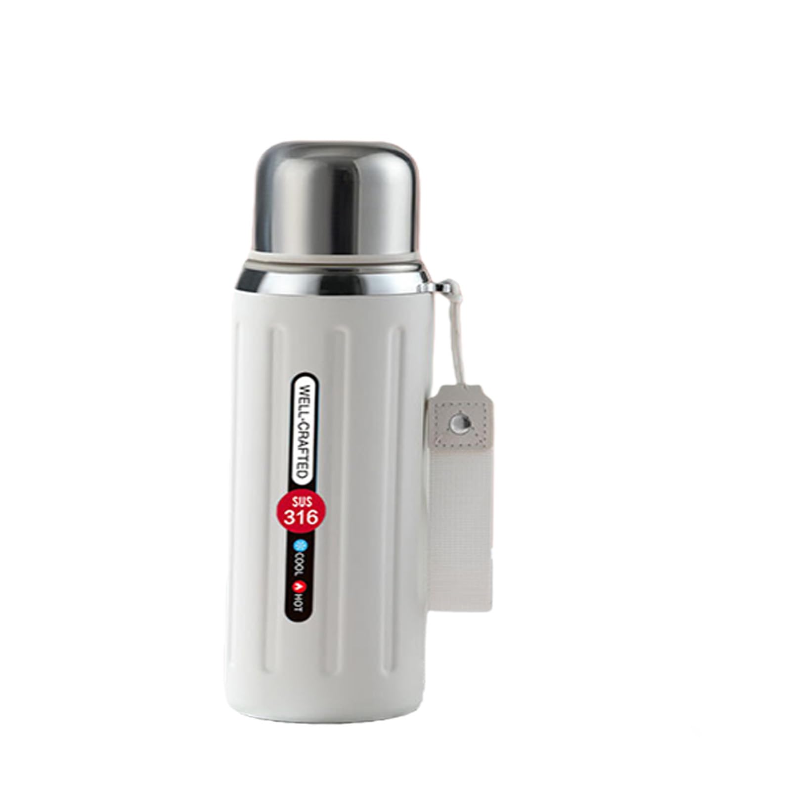 Uqezagpa Unique Stainless Steel Insulated Bottle with Cup Cold and Cold Beverages Container Vacuum Flasks for Backpacks Sport Vacuum Insulated Bottle with Cup