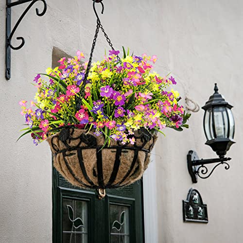 Aotdyarre 10 Bundles Outdoors Artificial Flowers Silk Faux Flower Heads With Fake Plastic Plants For Window Home Indoor Outside Farmhouse Garden Decorations (Multicolor) #TOP3