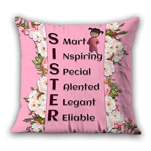 Image of Microfiber Gift For Sister | Sister Quoted Keyring With Coffee Mug And Cushion| Combo Gifts For Sister On Birthday, Raksha Bandhan (Red)