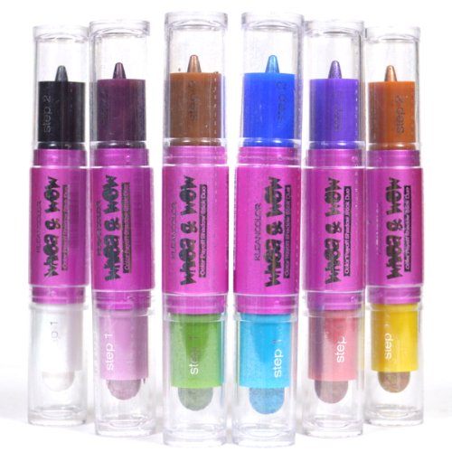 6 FULL SET KLEANCOLOR WHOA & WOW DUO EYE SHADOW LINER STICK + Free ZipBag