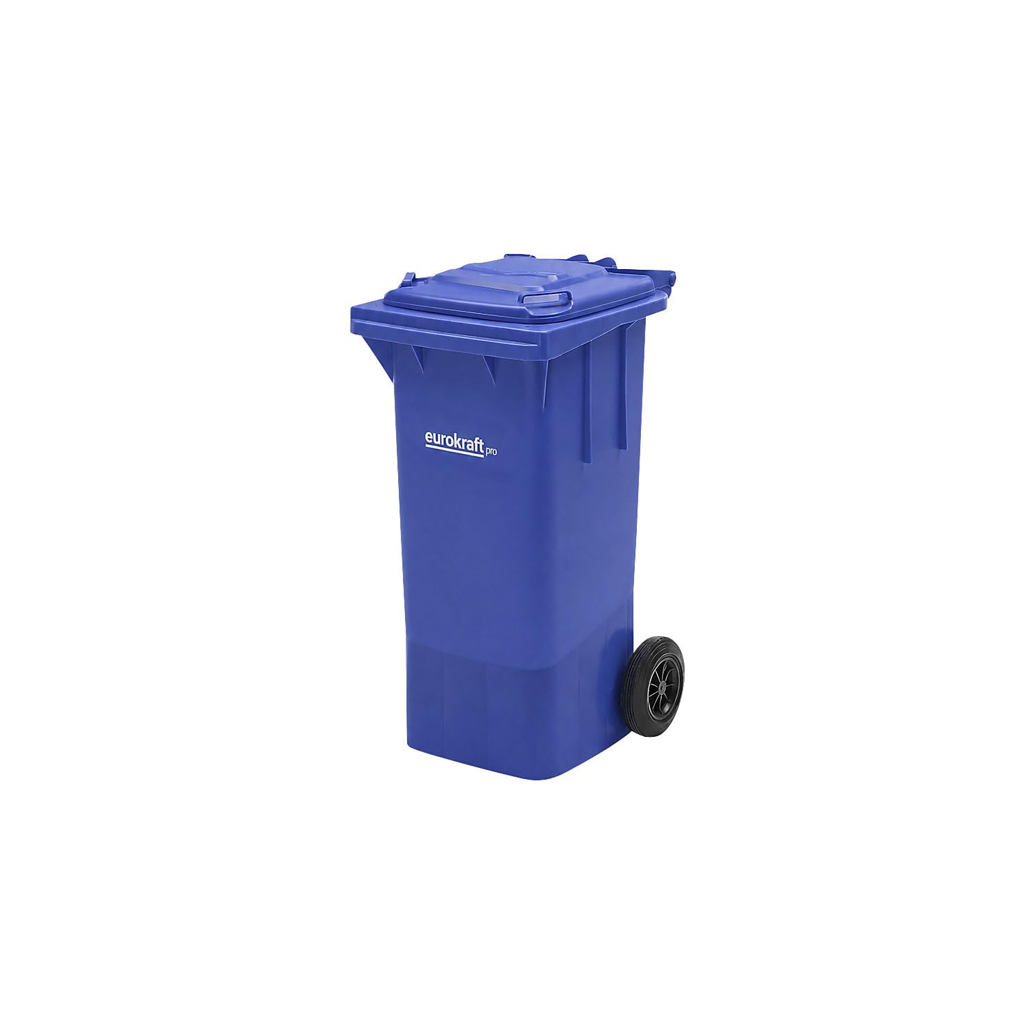 eurokraft | Poubelle en plastique conforme DIN EN 840 | capacité 120 l | l x h x p 505 x 1005 x 555 mm | bleu