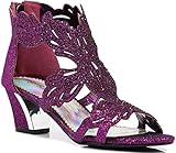 Enzo Romeo Lime03N Womens Open Toe Mid Heel Wedding Rhinestone Gladiator Sandal Wedge Shoes (11 B(M) US, Purple)