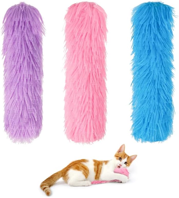 FRIUSATE Paquete de 3 juguetes para gatos, almohadas suaves de hierba gatera para gatos de interior, juguetes duraderos con sonido arrugado,