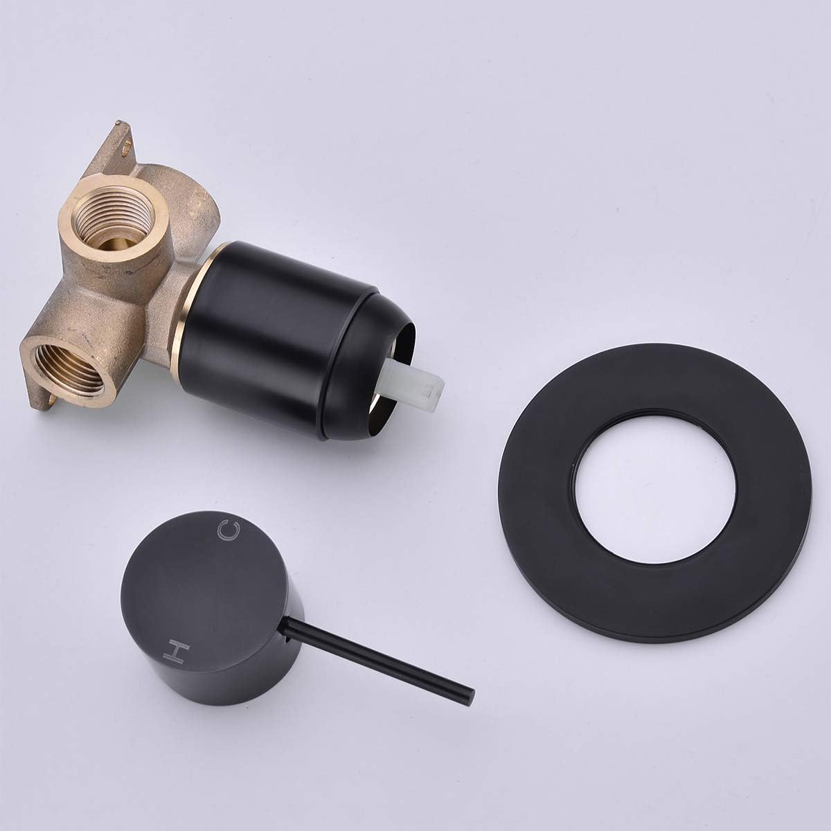 Buy 2 get 3 ZUKKI Shower Knobs Wall Mount Manual Bathroom Single Function Shower Mixer Valve Trim Kit Control Ceramic Valve Shower Faucet Handle Trim Rough-in Valve Body Pressure Balance Trim 2219-09 Black Best Promo ZUKKI Shower Knobs Wall Mount Manual Bathroom Single Function Shower Mixer Valve Trim Kit Control Ceramic Valve Shower Faucet Handle Trim Rough-in Valve Body Pressure Balance Trim 2219-09 Black