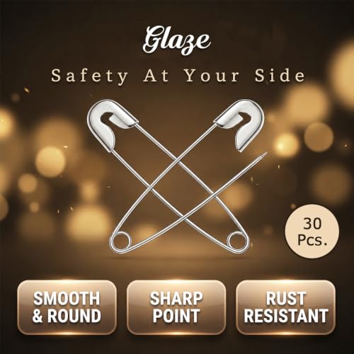 Image of Safety Pin | Stainless Steel Rust-Resistant Safety Pins for Saree, Dupatta, Sewing, Tailoring, Quilting, Craft, Baby Clothes & Daily Household Use (Silver, 02)