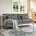 COMHOMA 72″Futon Sofa Bed,Modern Convertible Sleeper Sofa, Fabric Futon Couch with Multi-Position Backrest for Living Room Furniture (Gray)