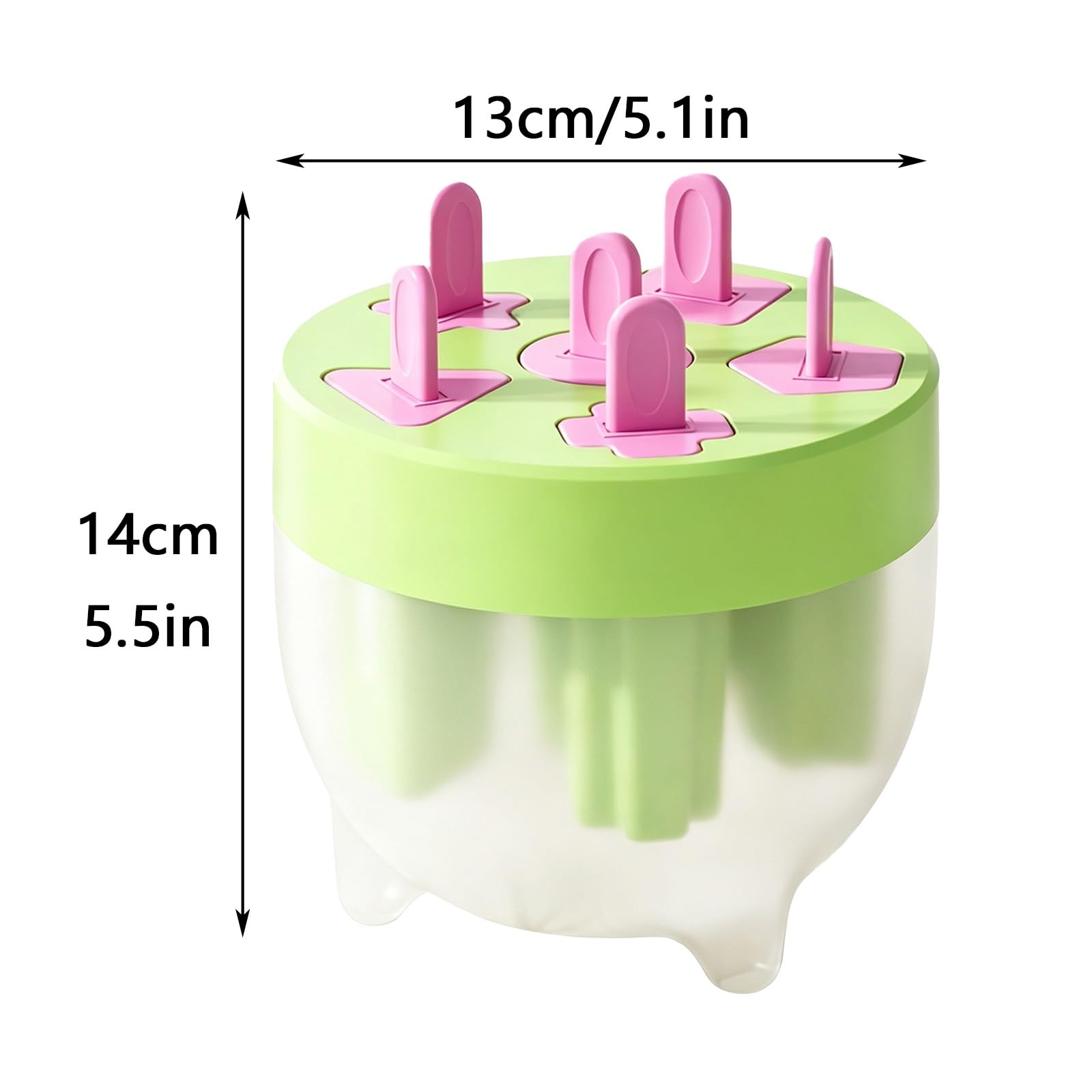 Molde para Helados, Moldes Helado, con Caja de Almacenamiento | Seguro y Reutilizable, Fácil de Desmoldar, para Helados Caseros(Green)