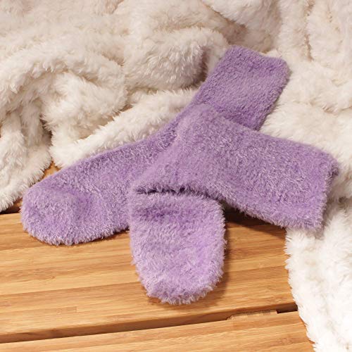 Image of BambooMN Women's Super Soft and Cozy Feather Light Fuzzy Socks - Multiple Color Options - Two Sizes - Value Packs