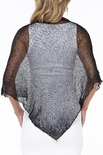 Image of SHU-SHI Womens Sheer Knit Poncho Shrug Lightweight Cover Up One Size Fits Most