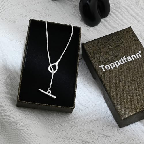 Teppdfann Sterling Silver Lariat Necklace Adjustable Slip Chain Necklace Unique Beautiful Y Necklace For Women Trendy thumb #6