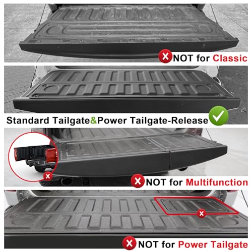 Image of TripleAliners Truck Mat Compatible with 2019-2026 Ram 1500 Power Tailgate-Release & Standard Tailgate Accessories, Tailgate Mat Custom Fit All Weather Protection Pickup Liner, w /Tailgate Cap Protector