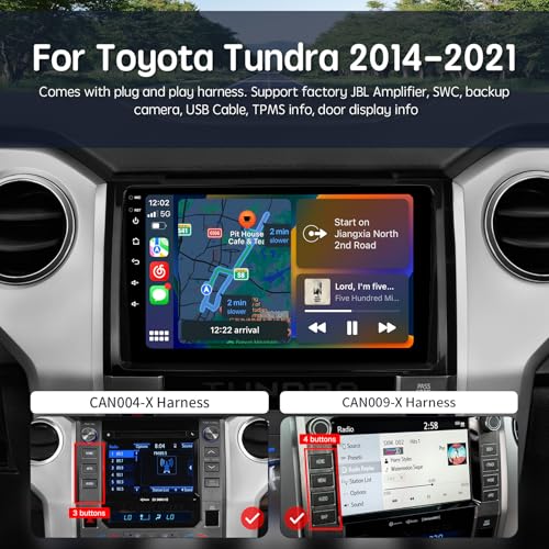 ViaBecs Android 12 6G 128G Car Stereo Apple Carplay for Toyota Tundra 2014-2021, 9