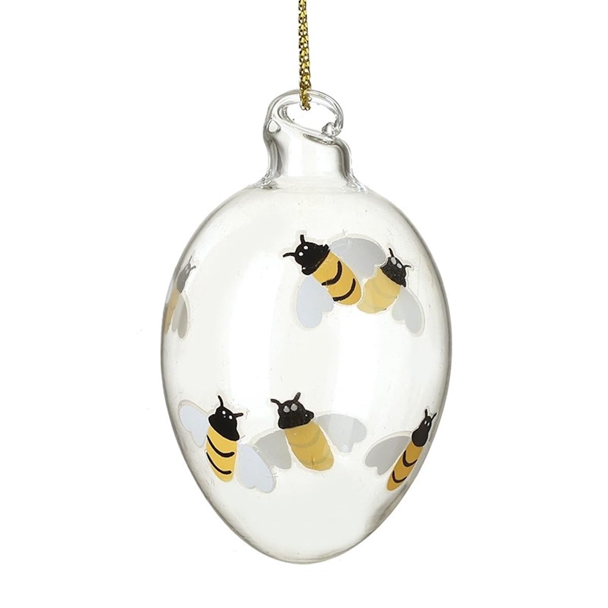 Heaven Sends Multicoloured Bumblebee Design Glass Easter Egg Decoration