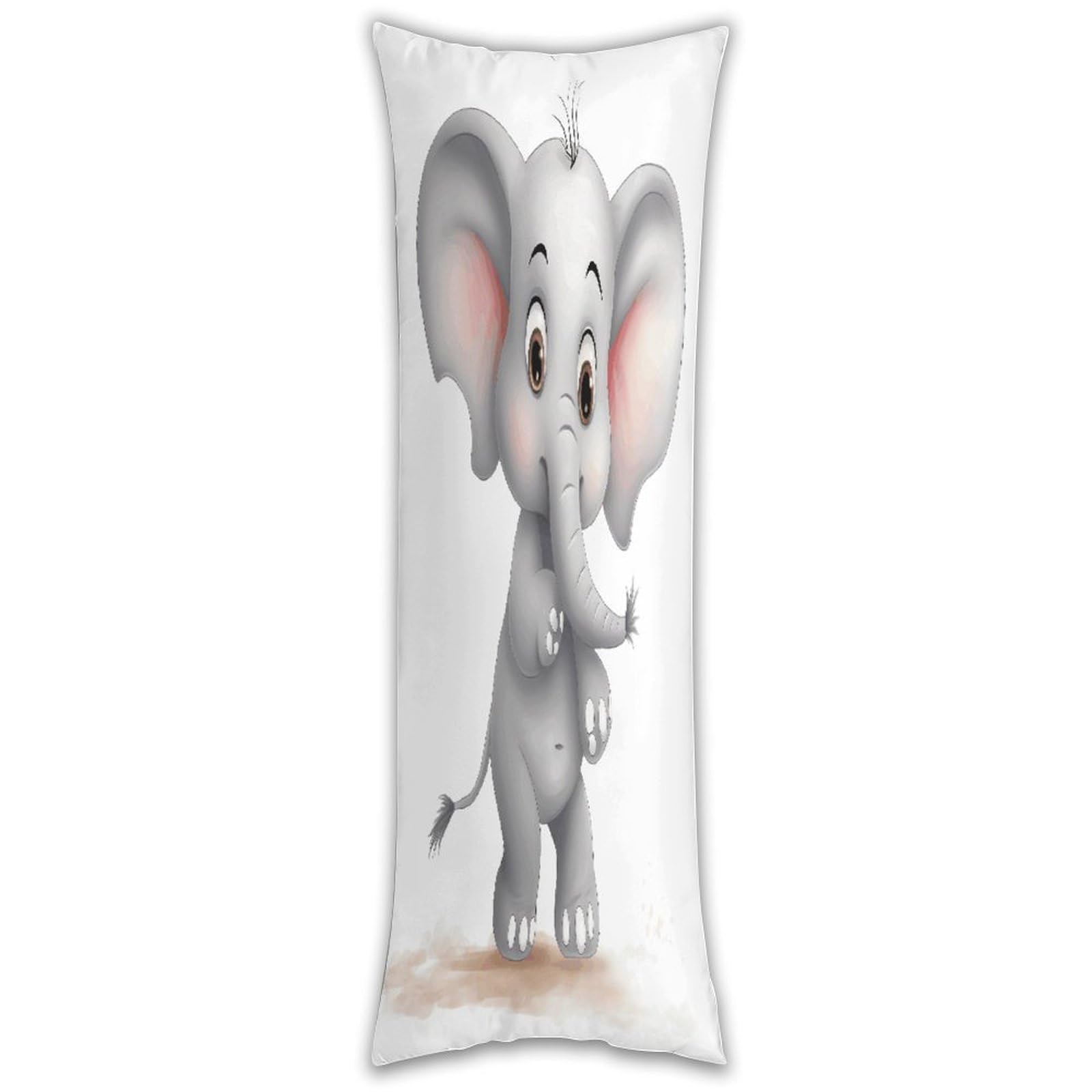 Cute Elephant Pillow Case Breathable Absorb Sweat Long Pillowcover Exquisite Unique Pillow Protector for All Seasons Hot Sleepers Body Pillowcase