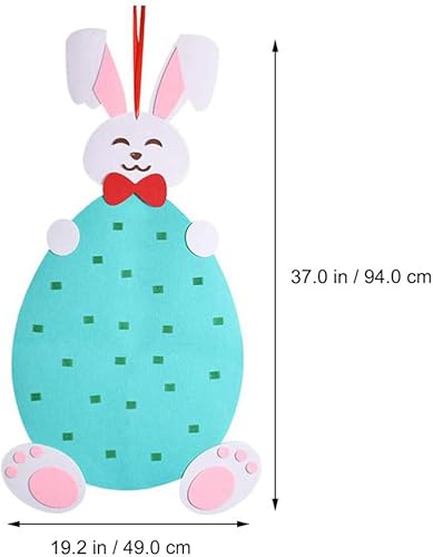 Miniatura 6 de Alipis Decoración de tablero de fieltro de Pascua para niños, decoración de conejo decorativa para colgar en la pared, colgante de fieltro, juego de