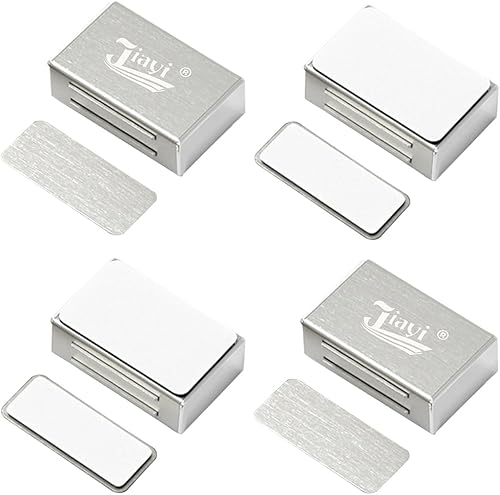 Jiayi - Paquete de 4 adhesivos magnéticos para gabinete, cierre magnético para puerta, cierre magnético para puerta de gabinete, cierre magnético de