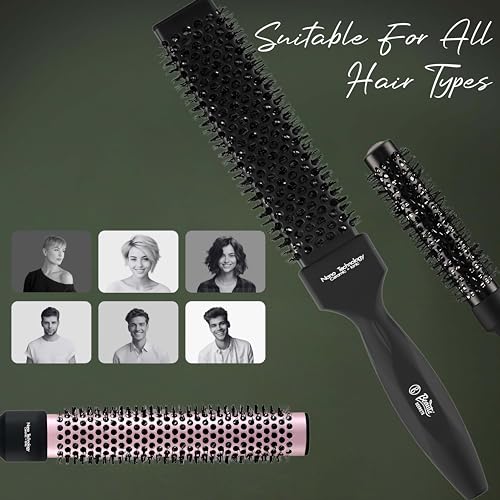 Image of Beaute Secrets Thermal Rectangular Barrel Hair Brush for Men and Women, Large Hair Styling Brush, Minimize Damage, Innovative Design,Never Seen 44mm Rectangular Hair Styling Brush