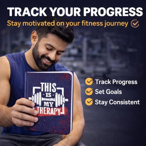 Image of Fitness Workout Journal A5 | 120 Ruled Pages | 80 GSM Paper | Gym & Goal Tracking Notebook | Rounded Corners | Softcover