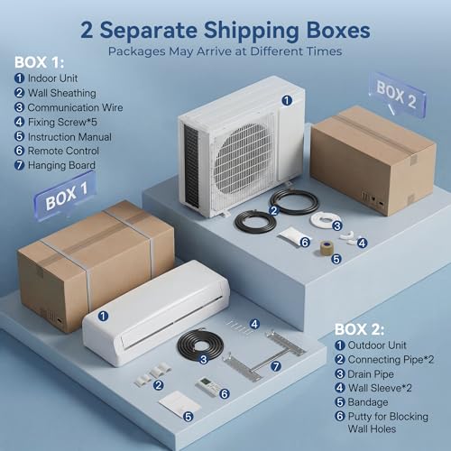 12000BTU Mini Split AC/Heating System, 17 SEER2 115V Inverter Air Conditioner Cools/Heats Up to 750 Sq.Ft, Complete Inst - Additional View