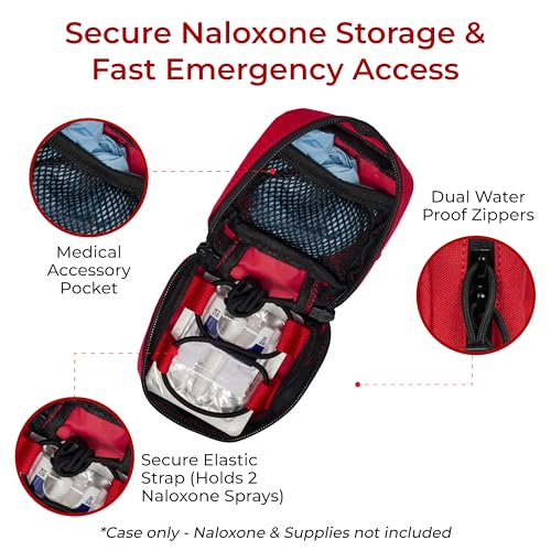 Image of 10 Pack Naloxone Belt Pouch for Opioid Overdose Kits | Professional Belt Attachment Design to Hold Naloxone | Custom Designed to Hold Two Naloxone Nasal Sprays & Accessories | Naloxone Not Included
