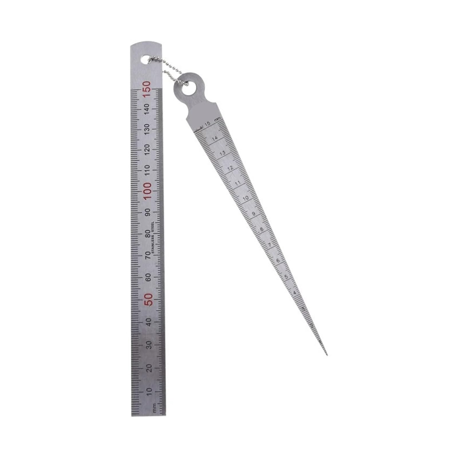 Stainless Steel Taper Welding Gauge Test Gap Depth Ruler Hole Inspection Tool 2 Pieces