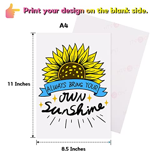 HTVRONT Heat Transfer Paper for Light T Shirts -25 Sheets 8.5x11\" Iron on Transfer Paper for Inkjet & Laser Printer, Stretchable & Durable Printable Heat Transfer Vinyl, Easy to Use - Thumbnail 6