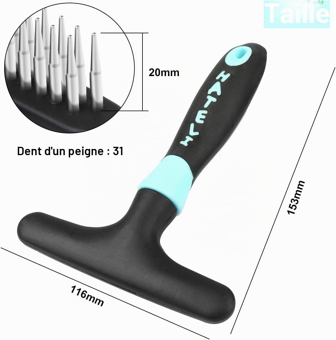 Râteau à sous-poils pour chien, brosses pour perte de poils, peigne pour enlever les poils courts ou longs, peigne de toilettage pour animaux de compagnie, double rangée d'épingles en acier