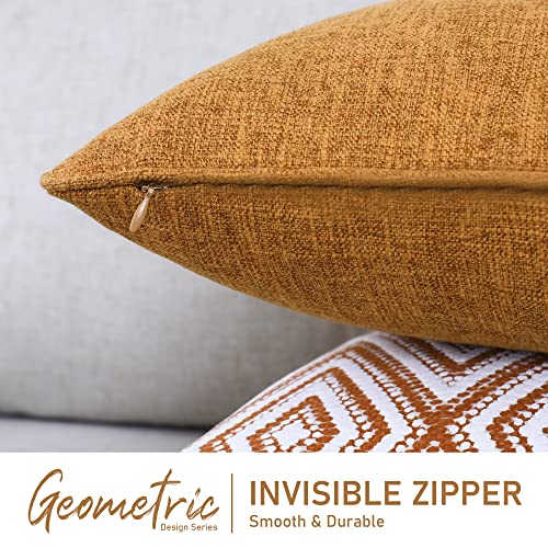 image for HPUK Decorative Throw Pillow Covers Set of 4 Geometric Design Linen Cu