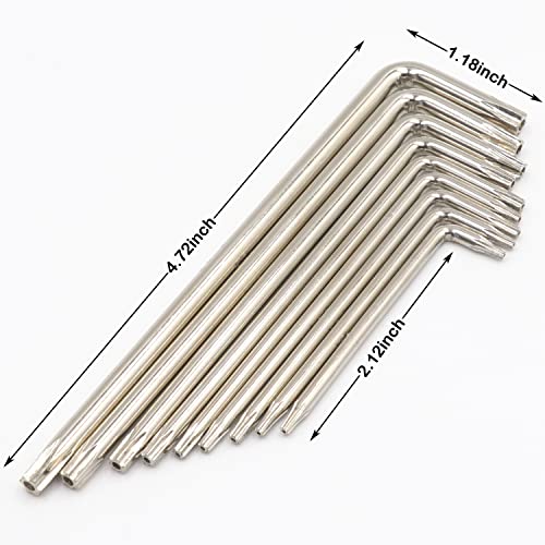 Mini Torx Key Wrench L Key Tamperproof Allen Wrench With T6, T7, T8, T9, T10, T15, T20, T25, T27 Torx Bit, 9Pcs #TOP4