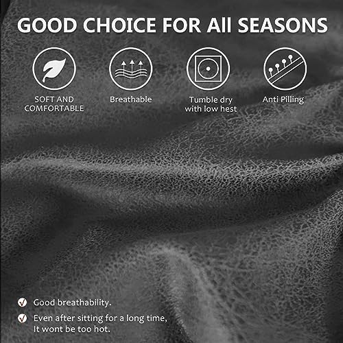 Image of ANARACHON Leather Like Recliner Chair Covers Heavy Duty, 4 Pieces Recliner Cover for Recliner Chair, Leather Cover for Recliner slipcovers Washable for Pets (Light Grey 2)