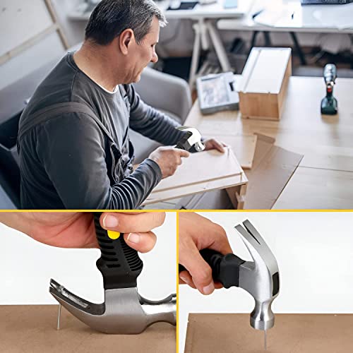Image of SHOPOLIFE Mini Hammer Hathodi | Carpenter Claw Rubber Grip Short Handle | Iron Hammer Household Multipurpose Hardware Tools (1 Pc - Multi Colour)