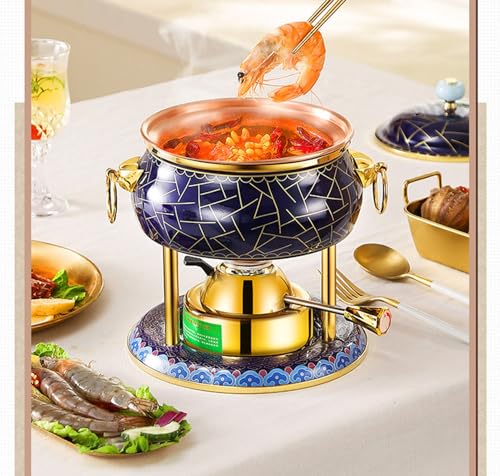 Olla de cobre puro para hot pot tradicional chino miniatura 3
