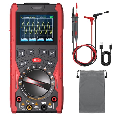 3-in-1 Handheld-Oszilloskop Multimeter mit Signalgenerator, 12MHz Bandbreite 50MSa/s Abtastrate, Tragbares Digitales Oszilloskop Multimeter, True RMS Auto-Bereich, 1500mAh Batterie
