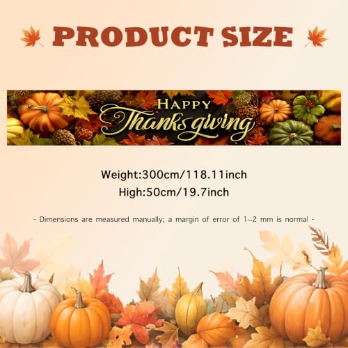 Image of Nuxovilar Thanksgiving Banner 118.1x19.6 Inches Polyester