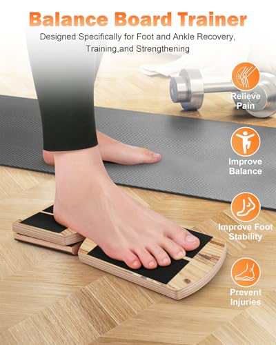 Image of Ankle Strengthener & Single Leg Balance Board, Foot Strengthener for Plantar Fasciitis & Achilles Tendonitis, Physical Therapy, Sprain Recovery & Arch Support