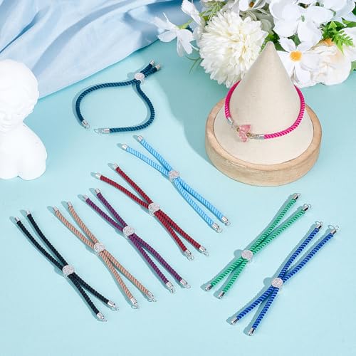 Pulseras de cordón ajustable semiacabadas de nailon para un diseño de joyas rápido 6