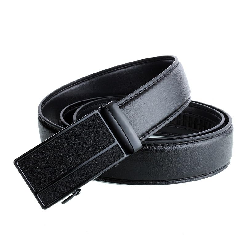 JSEIAJB Matte Black Men's Business Lychee Patterned Belt And Belt2