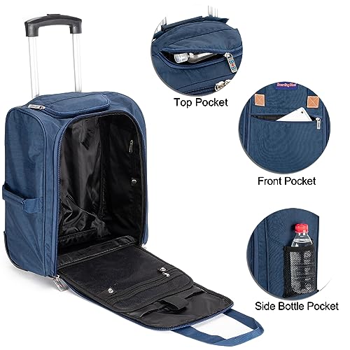 17x13x8 Inches JetBlue Airlines Rolling Personal Item Underseat Travel Bag - Suitable for Major Airlines including Spirit, Jetblue, Frontier, and American - Duffel Bag Design (Navy)3